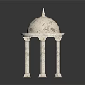 Ornamental Marble Dome Architectural Structure With Classical Support Columns And Base