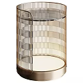Modern Cylindrical Lamp With Metal Grid Frame And Illuminated Base 3d model