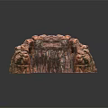 Natural Stone Arch Structure With Organic Curved Design And Rough Reddish Brown Texture 3d model