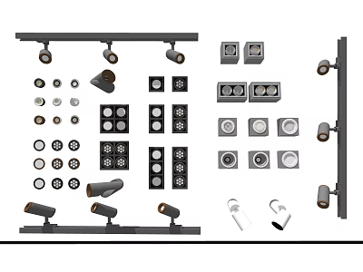 Various Styles and Designs of Downlights and Spotlights for Home Office Lighting 3d model