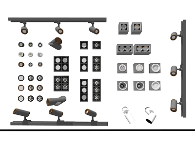 Modern Downlight Spotlight Track Spotlight 3d model
