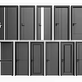 Modern Black Hinged Doors With Various Design Styles For Interior Use 3d model
