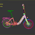 White Folding Bicycle With Modern Design Black Seat And Gray Background Showcase