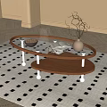Modern Middle Ancient Style Coffee Table 3d model