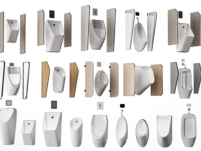 Various Modern Toilet Designs With Different Shapes And Installation Styles 3d model