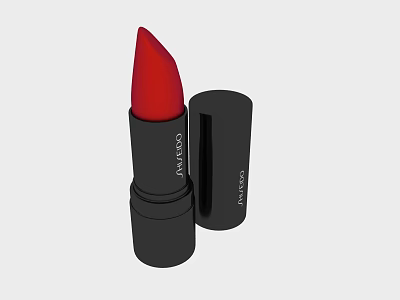 Valentino Red Lipstick Cosmetic With Black Case For Elegant Makeup Look 3d model