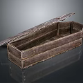 Vintage Wooden Box With Open Lid And Rustic Wood Planks Design