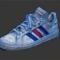 Adidas White Casual Sneakers With Red And Blue Stripes For Everyday Use