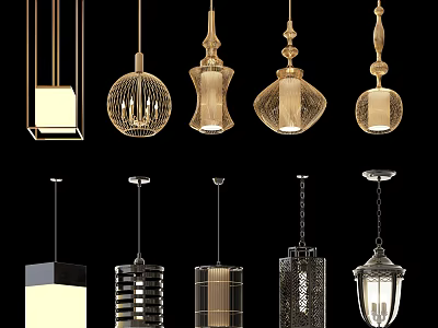 Modern Pendant Lights With Various Designs And Styles For Home Interior Decor 3d model