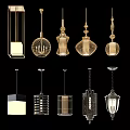 Modern Pendant Lights With Various Designs And Styles For Home Interior Decor 3d model