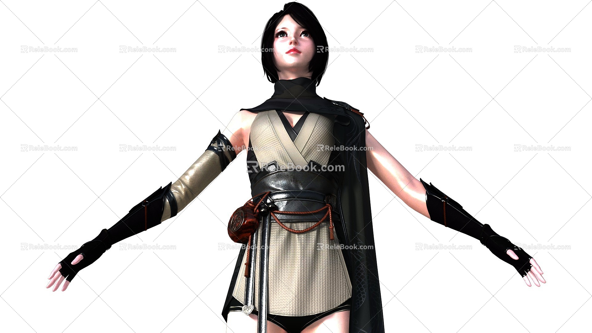 Realistic Ancient Beauty Hanfu Beauty Female Assassin Female Swordsman Killer Martial Arts Royal Sister Little Sister Female Killer Strong Dress Beauty 3d model