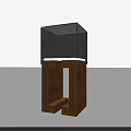 Transparent Glass Display Case With Wooden Base And Storage Compartment