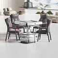 Modern Mahjong Table Set With Comfortable Chairs For Home Game Room