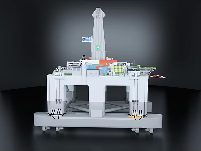 Detailed Warship Model Featuring Tower Mast Radar Equipment And Deck Weapons Structure 3d model