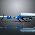 Blue And Silver Portable Spray Device With Metal Tank Hose And Nozzle