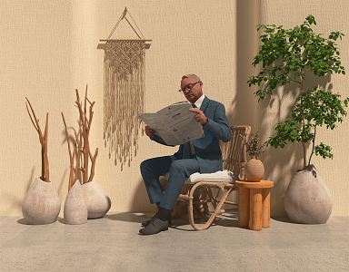 modern man leisure 3d model