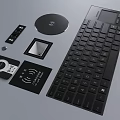 Wireless Computer Keyboard And Mouse Set With NFC Card Touchpad And Accessories 3d model