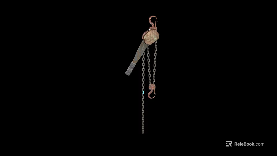Industrial Factory Heavy Duty Lifting Equipment With Steel Chain And Hook 3d model 