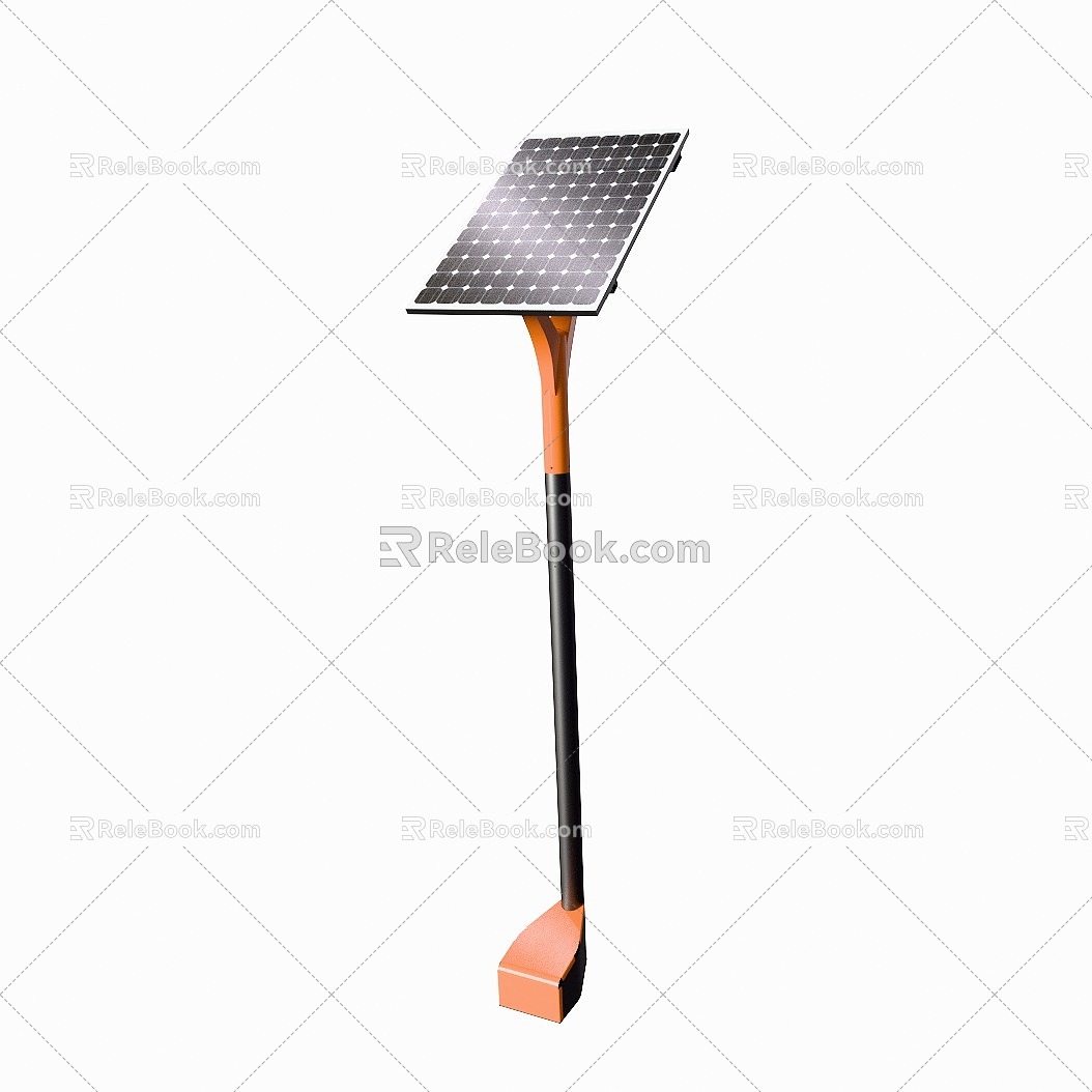 Street lamp type solar equipment 3d model