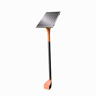 Street lamp type solar equipment 3d model