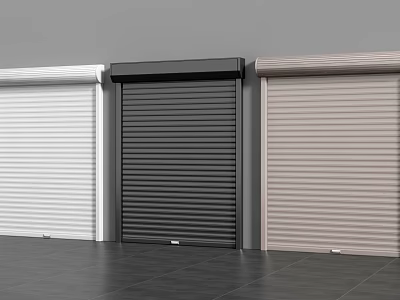 Three Colored Roller Shutters White Black Beige For Modern Exterior Design 3d model