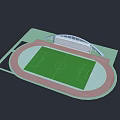 Outdoor Football Stadium With Running Track And Grandstand Sports Facility Design