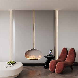 Modern Fireplace Minimalist Electronics 3d model