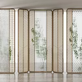 Modern partition lattice glass screen partition 3d model