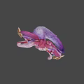 Game and Movie Character With Pink Hair Fox Ears And Nine Tails In Purple Outfit