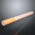 Single Cigarette With White Body Orange Filter Tip And Smooth Surface Texture 3d model