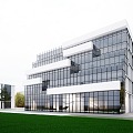 Modern Style Multi-storey Office Building Modern Style Multi-storey Office Building Flat Top Air Greening 3d model