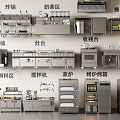 Modern Kitchen Catering Kitchen Equipment Kitchen Console Barbecue Rack Stove Kitchen 3d model