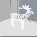 White Deer Shaped Outdoor Light With Cutout Design For Garden Decorative Lighting
