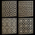 Decorative Lattice Window Panels With Various Intricate Geometric Patterns And Ornamental Designs 3d model