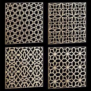 New Chinese-style Metal Lattice Window 3d model
