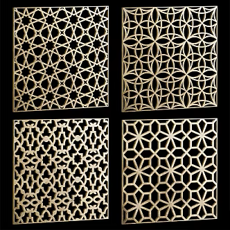 New Chinese-style Metal Lattice Window 3d model