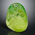 Elegant Green Carved Jade Dragon Pendant Accessory for Traditional Clothing