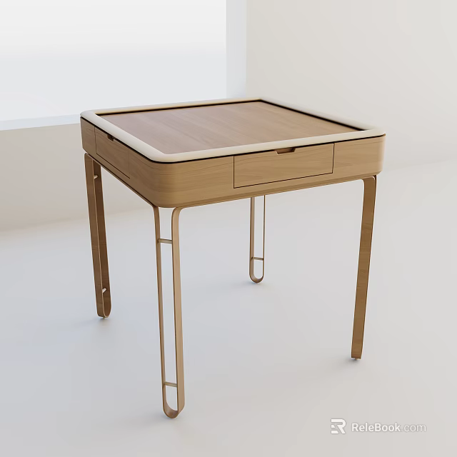Modern Wooden Entertainment Table with Metal Legs and Drawer Design for Living Room Decor 3d model 