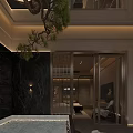 Elegant Hotel Guest Room Interior With White Linen Bed Wooden Nightstands And Marble Vanity