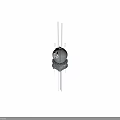 Game and Movie Character Design Featuring Floating Sphere With Green Accents and Hanging Cables