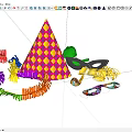 Vibrant Festive Party Supplies With Colorful Hats Masks And Paper Streamers