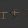 Assorted Round Wooden Side Tables With Different Base Designs And Colors