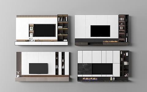 TV background wall 3d model