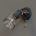 Modern Black Base Wall Sconce With Transparent Glass Shade And Metal Fixture