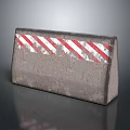 Gray Concrete Road Barrier With Red And White Striped Top For Traffic Safety