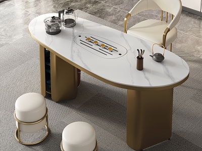 Modern marble tea table and chair combination tea room marble tea table tea table rock plate tea table tea table tea area tea tray tea 3d model