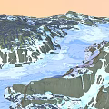 Scenic Snowy Mountain River Landscape With Rocky Banks And Clear Water