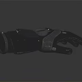 Futuristic Black Mechanical Glove With Metallic Gauge And Detailed Fingers Design