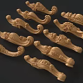 Handcrafted Wooden Carved Decor Elements For Furniture Decoration
