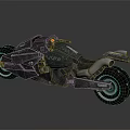 Futuristic Metallic Motorcycle With Streamlined Design Detailed Engine Stylish Exhaust And Leather Seat